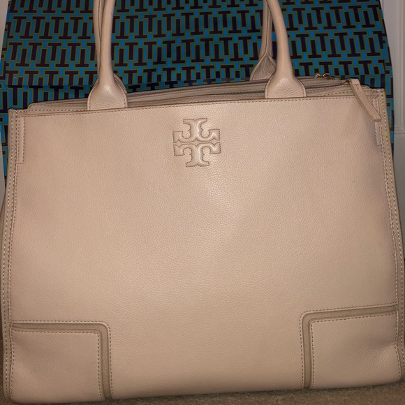 Tory Burch Handbags - Tory Burch Ella Canvas Leather Tote